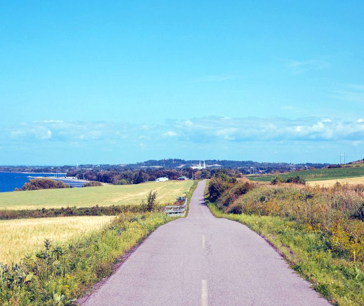 A view of the gentle bike paths and roads around Lac-Saint-Jean, following the Veloroute des Bluets – a section of Quebec’s Blueberry Route Bike