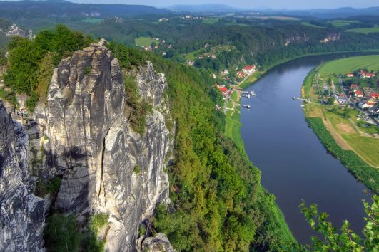 Easy downstream cycling along the Elbe River with varying terrain of hills and valleys with Freewheeling Adventures.