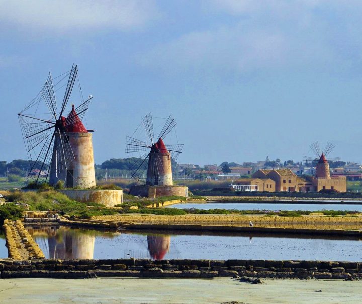 Saline of the Laguna Marsala Sicily Italy. Italy: Western Sicily Bike Tour