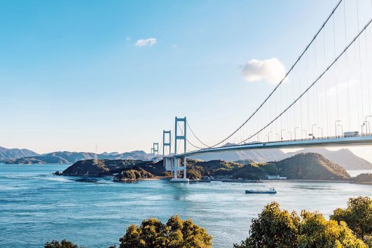 Kurushima kaikyo bridge in ehime, Japan